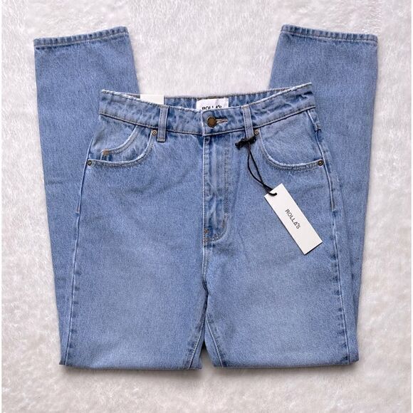 NWT ROLLA'S X SOFIA RICHIE Dusters High Rise Slim Straight Jeans in Old Stone - Picture 12 of 16